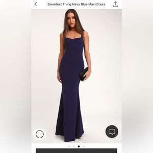 Lulu’s sweetest thing navy blue maxi dress